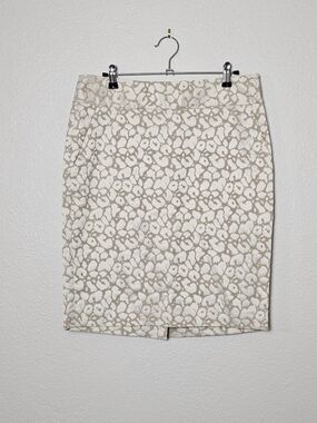 The Limited Cream and Taupe Pencil Skirt Size 8